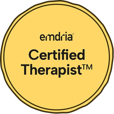 EMDR certified therapist badge