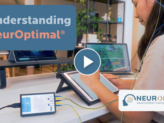Video thumbnail for the NeurOptimal video testimonial showing interviews with real neurofeedback trainers and users.